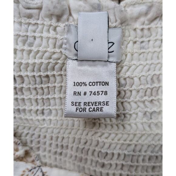 Cache Smocked Tiered White, Tan and Gold Sundress Size Large - Picture 6 of 7